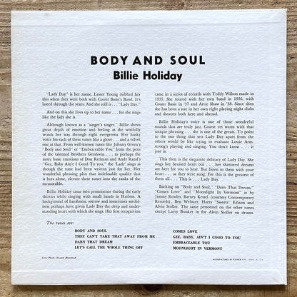 BILLIE HOLIDAY / BODY AND SOUL on Verve - Japan LP MV-2597