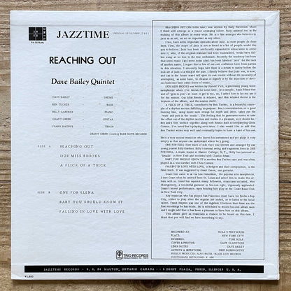 DAVE BAILEY QUINTET feat. GRANT GREEN / REACHING OUT on Jazz Time - Japan LP PA-3078