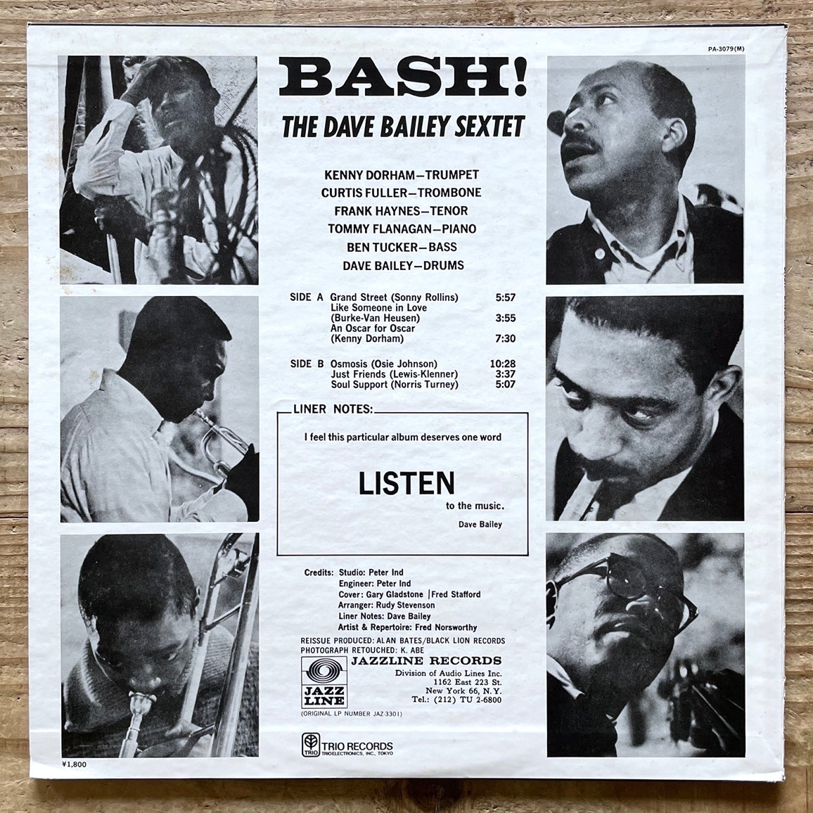 DAVE BAILEY SEXTET / BASH on Jazzline - Japan LP PA-3079