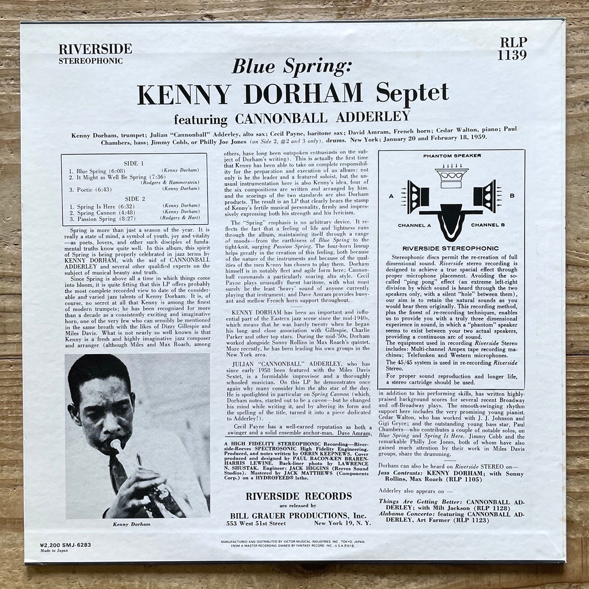 KENNY DORHAM / BLUE SPRING on Riverside - Japan LP SMJ-6283