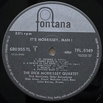 DICK MORRISSEY QUARTET / IT'S MORRISSEY, MAN! on UK Fontana - Japan LP NM UCJU-9048 obi
