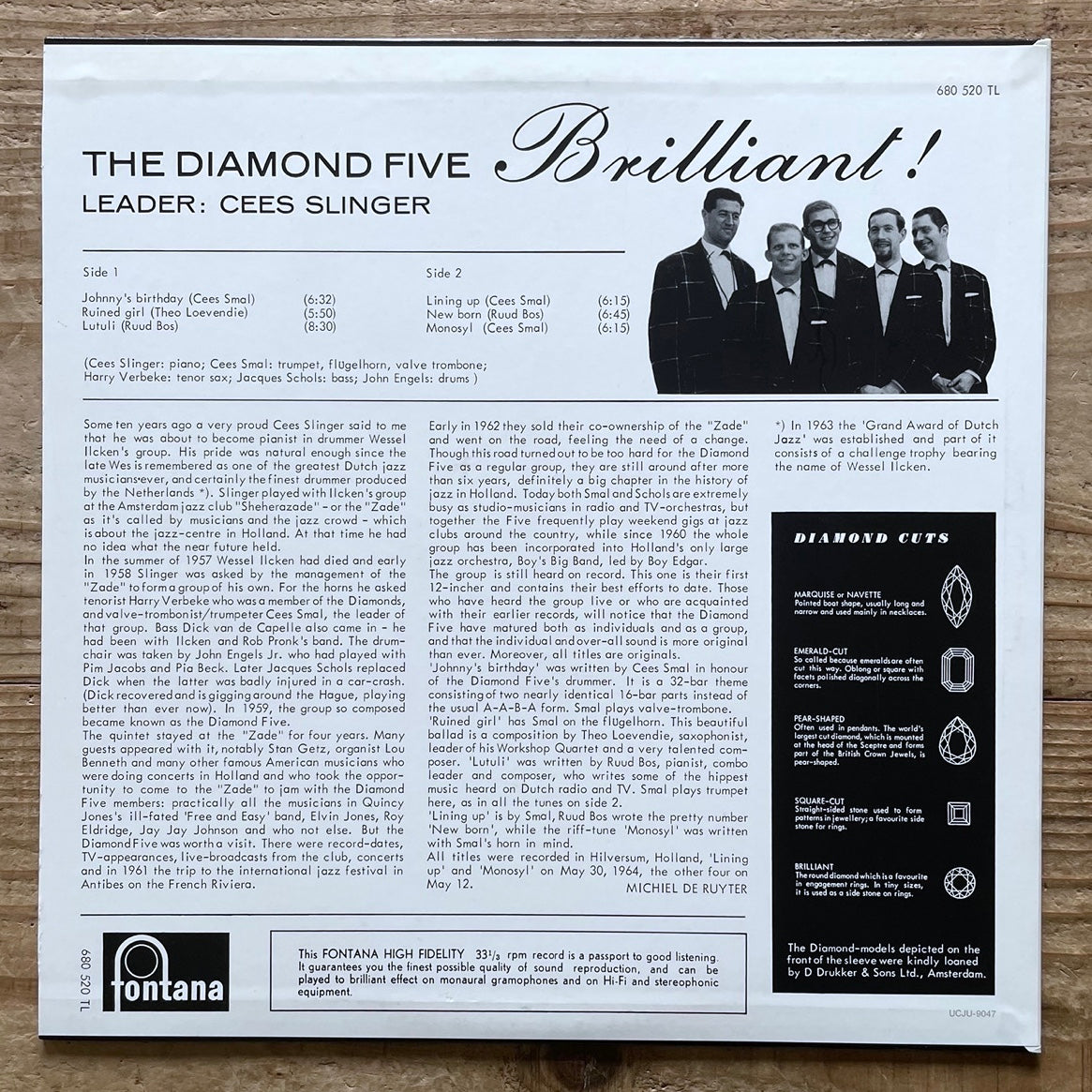 DIAMOND FIVE / BRILLIANT! on Dutch Fontana - Japan Heavy Vinyl NM UCJU-9047 obi