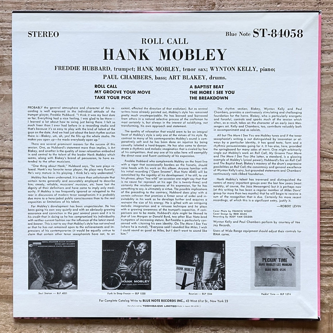 HANK MOBLEY / ROLL CALL on Blue Note - Japan LP NM BN4058