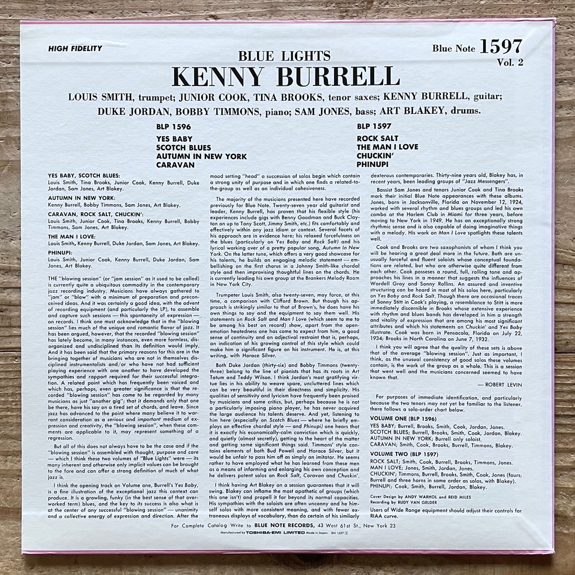 KENNY BURRELL / BLUE LIGHTS VOL.2 on Blue Note - Japan MONO LP NM BN-1597