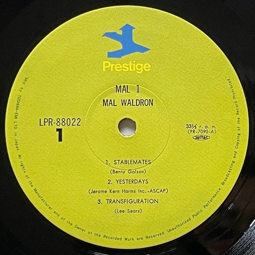 MAL WALDRON / MAL-1 on Prestige - Japan MONO LP LPR-88022