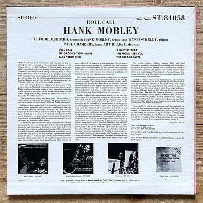 HANK MOBLEY / ROLL CALL on Blue Note - Japan King LP NM GXK-8097