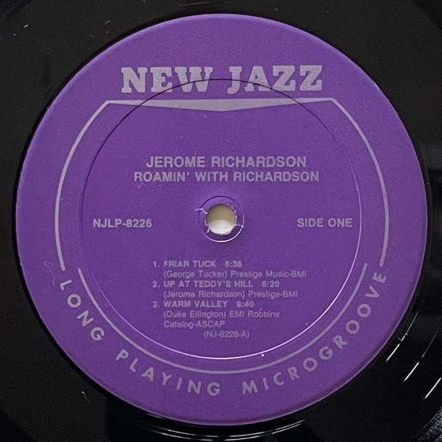 JEROME RICHARDSON / ROAMIN' WITH RICHARDSON on New Jazz - Japan LP NM WWLJ-7027 obi