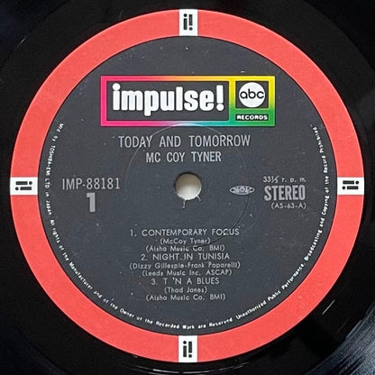 McCOY TYNER / TODAY AND TOMORROW - Japan Impulse LP GF sleeve IMP-88181