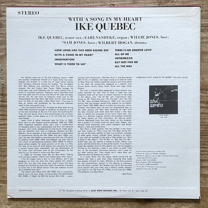IKE QUEBEC / WITH A SONG IN MY HEART on Blue Note - Japan King LP GXK-8190
