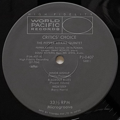 PEPPER ADAMS / CRITICS' CHOICE on World Pacific - Japan MONO LP NM PJ-0407 obi