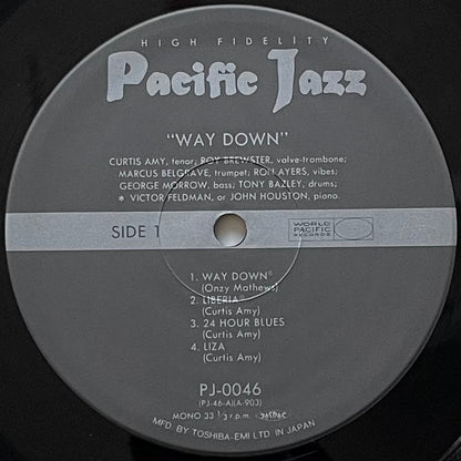 CURTIS AMY / WAY DOWN on Pacific Jazz - Japan MONO LP NM Marcus Belgrave PJ-0046 obi