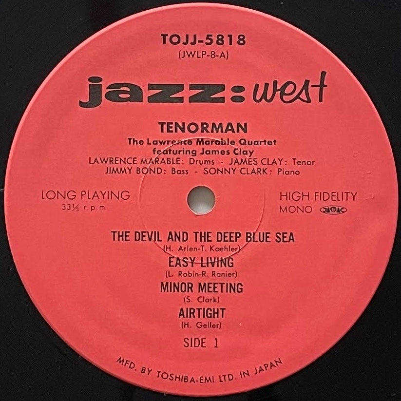 LAWRENCE MARABLE QUARTET feat. JAMES CLAY / TENORMAN on Jazz West - Japan LP NM TOJJ-5818 obi