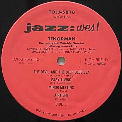 LAWRENCE MARABLE QUARTET feat. JAMES CLAY / TENORMAN on Jazz West - Japan LP NM TOJJ-5818 obi