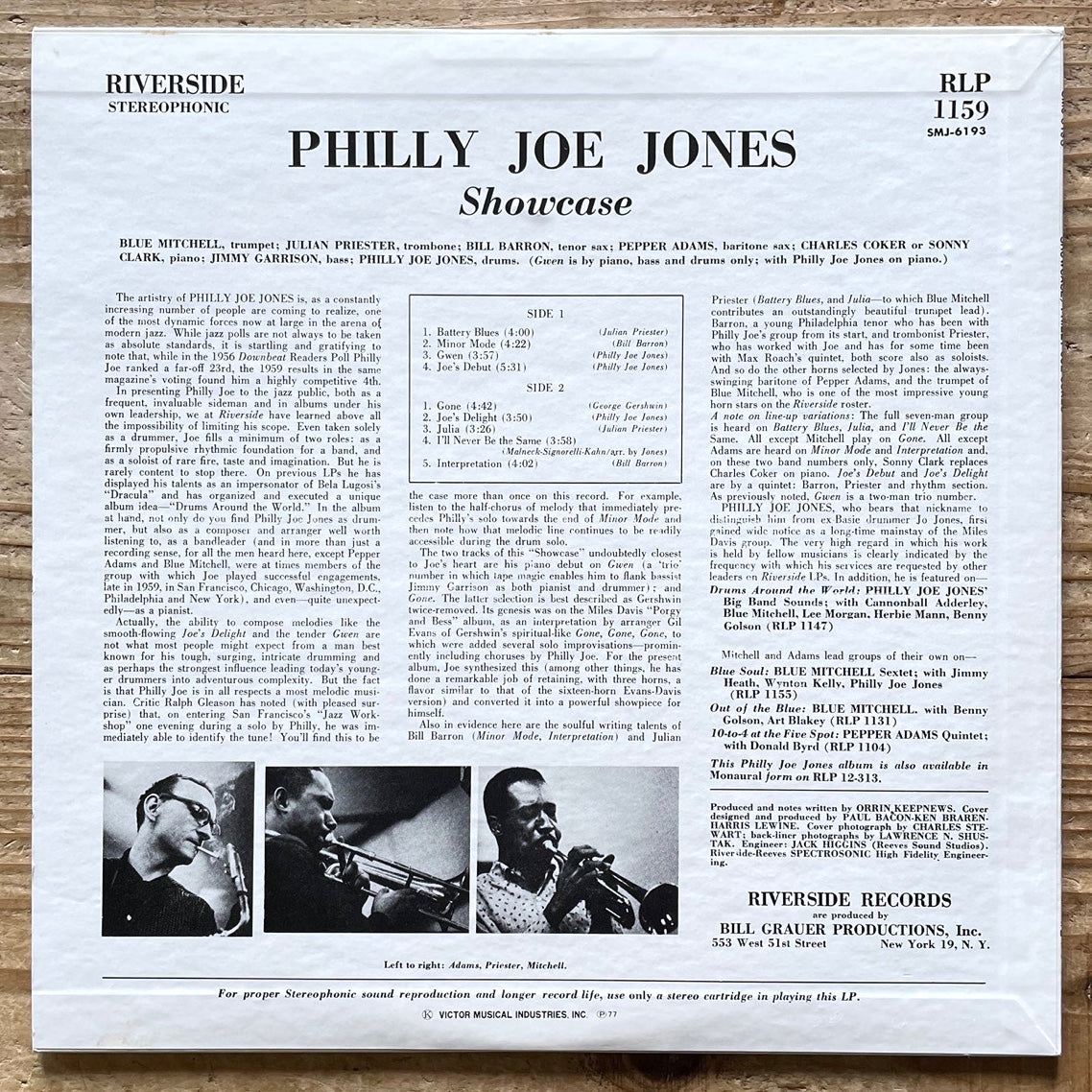 PHILLY JOE JONES / SHOWCASE on Riverside - Japan LP NM SMJ-6193