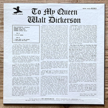 WALT DICKERSON / TO MY QUEEN on New Jazz - Japan LP NM SMJ-6273