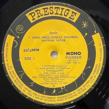 THAD JONES / OLIO on Prestige - Japan MONO LP VIJ-5026