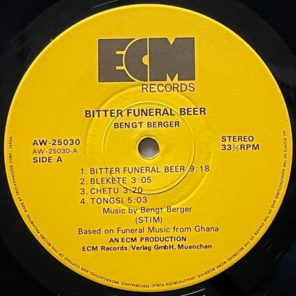 BENGT BERGER feat. DON CHERRY / BITTER FUNERAL BEER on German ECM - Japan LP AW-25030