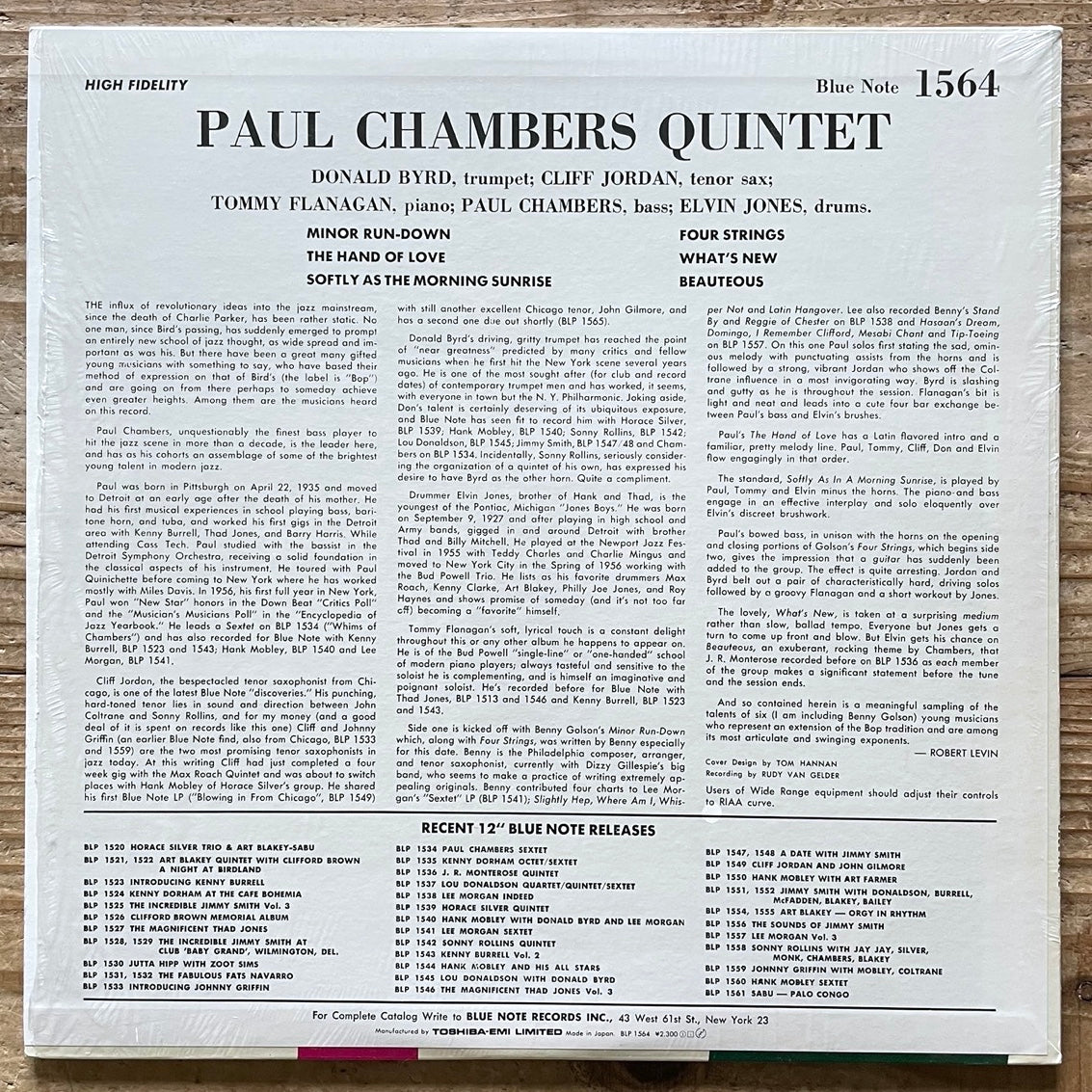PAUL CHAMBERS QUINTET on Blue Note - Japan Blue Note MONO LP NM BLP1564 obi