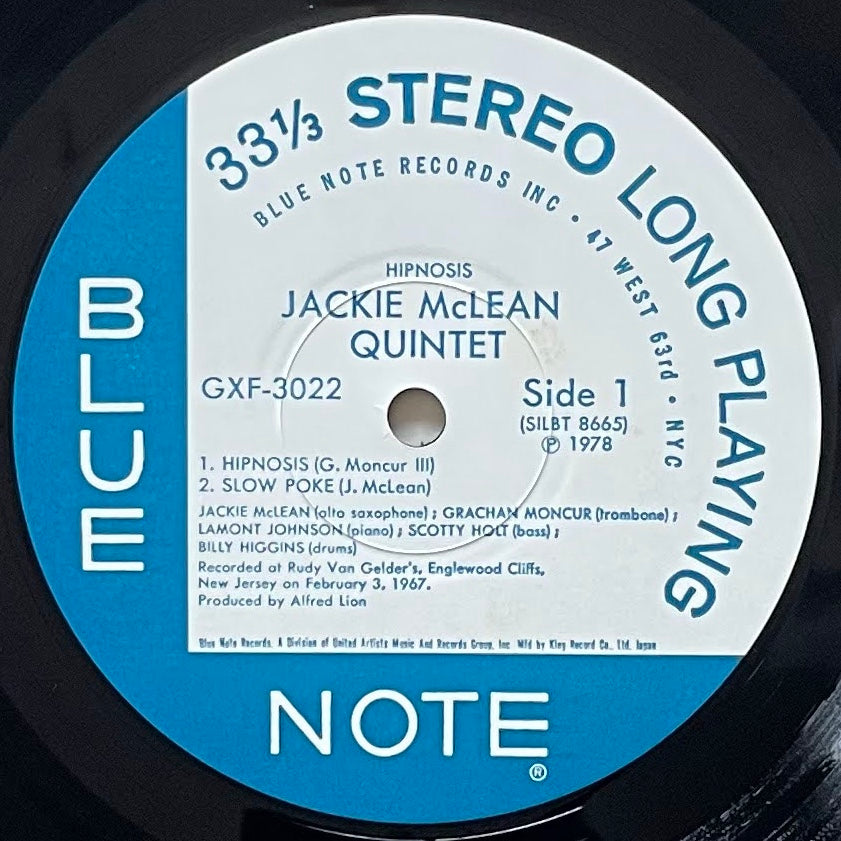 JACKIE McLEAN QUINTET / HIPNOSIS - Japan Blue Note King Original LP GXF-3022
