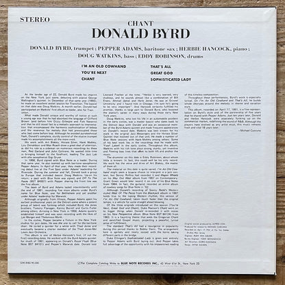 DONALD BYRD / CHANT - Japan Blue Note King Original LP GXK-8183
