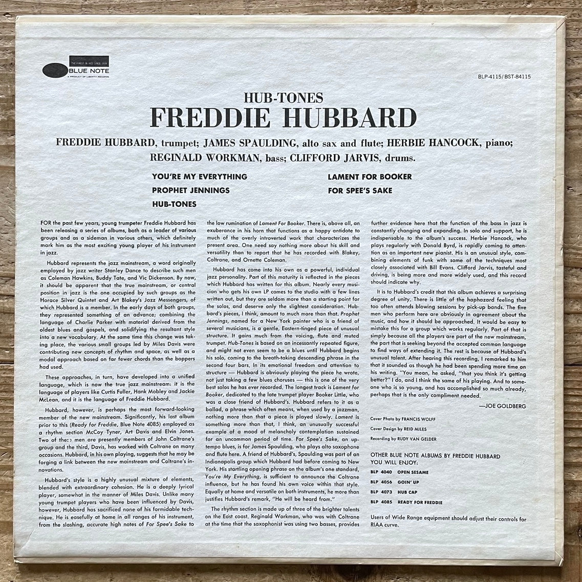 FREDDIE HUBBARD / HUB-TONES on Blue Note - 1972 US UA Stereo VAN GELDER BST-84115