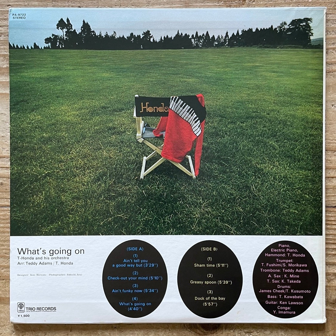 T. HONDA / WHAT'S GOING ON - Japan Trio NM LP PA-9722 Funk Soul Jazz