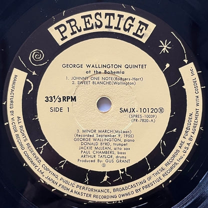 GEORGE WALLINGTON QUINTET AT THE BOHEMIA on Progressive - Japan Prestige MONO LP Jackie McLean SMJX-10120