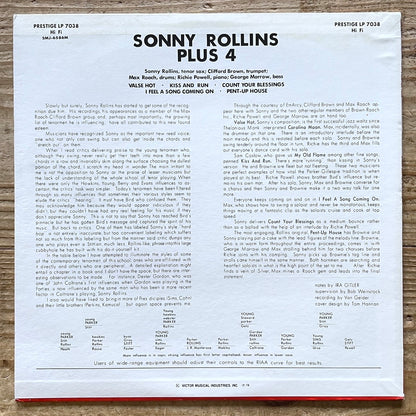 SONNY ROLLINS / PLUS 4 on Prestige - Japan MONO LP NM SMJ-6586