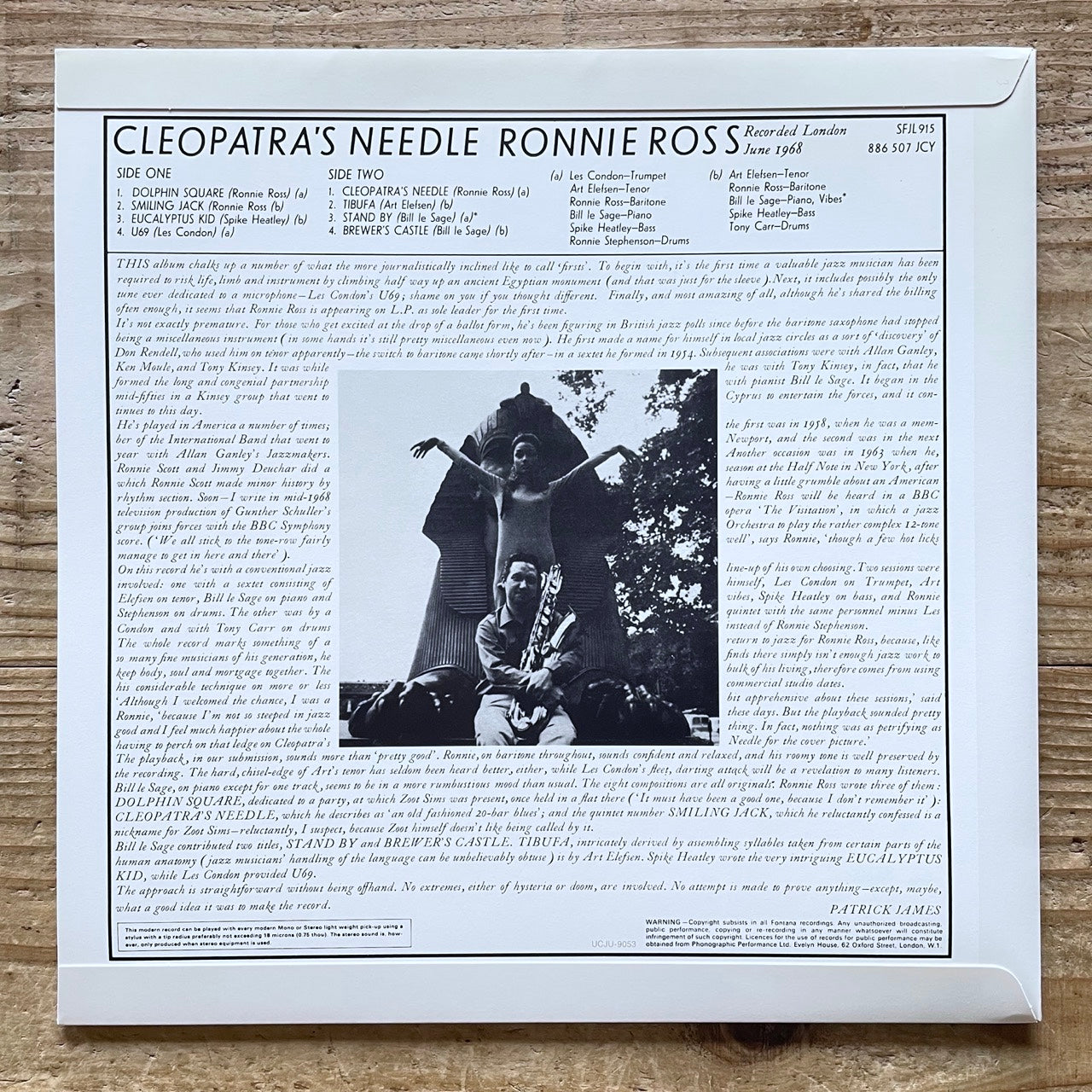 RONNIE ROSS / CLEOPTRA'S NEEDLE on UK Fontana - Japan Heavy Vinyl reissue UCJU-9053 obi