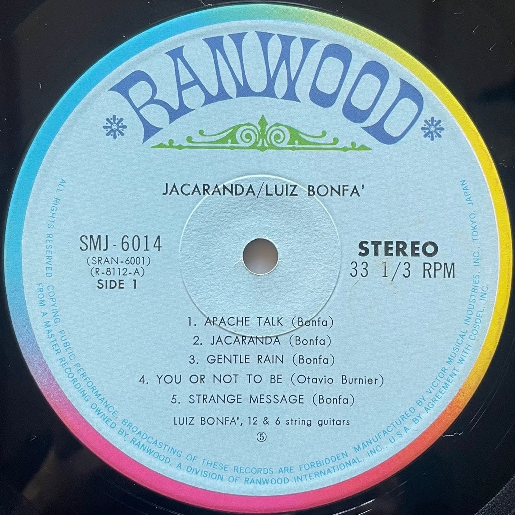 LUZ BONFA / JACARANDA on Ranwood - Japan LP SMJ-6014 Jazz Funk