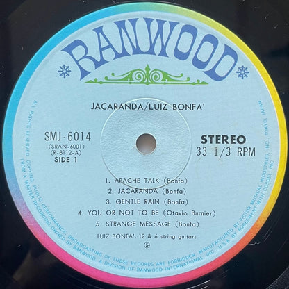 LUZ BONFA / JACARANDA on Ranwood - Japan LP SMJ-6014 Jazz Funk