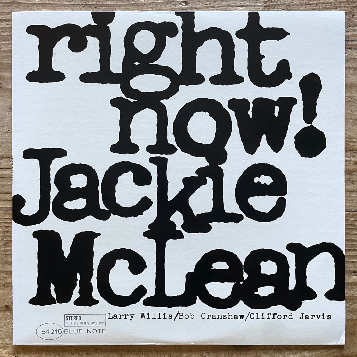 JACKIE McLEAN / RIGHT NOW on Blue Note - Japan LP NM BN4215