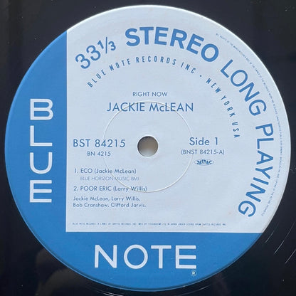 JACKIE McLEAN / RIGHT NOW on Blue Note - Japan LP NM BN4215