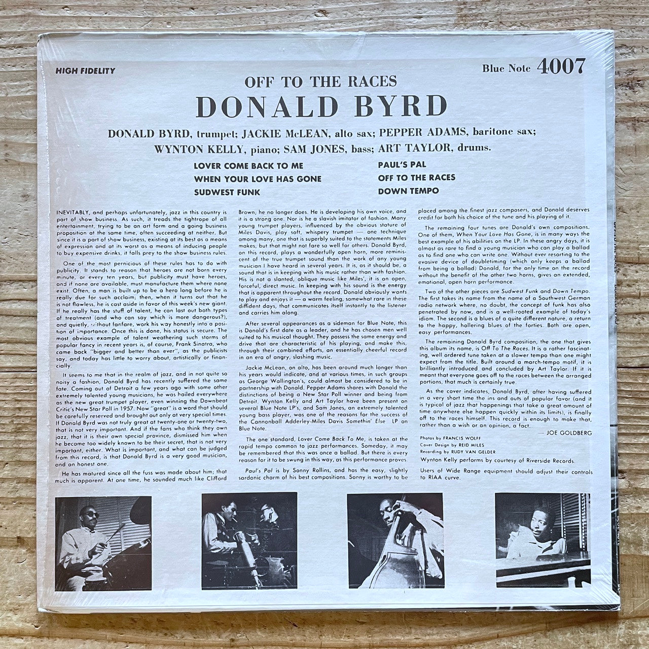 DONALD BYRD / OFF TO THE RACES - US BLUE NOTE UA STEREO LP BST-84007