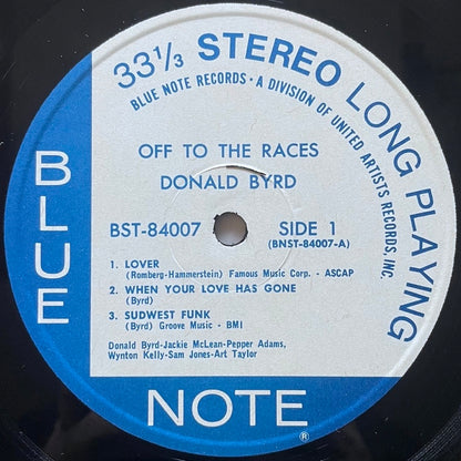 DONALD BYRD / OFF TO THE RACES - US BLUE NOTE UA STEREO LP BST-84007