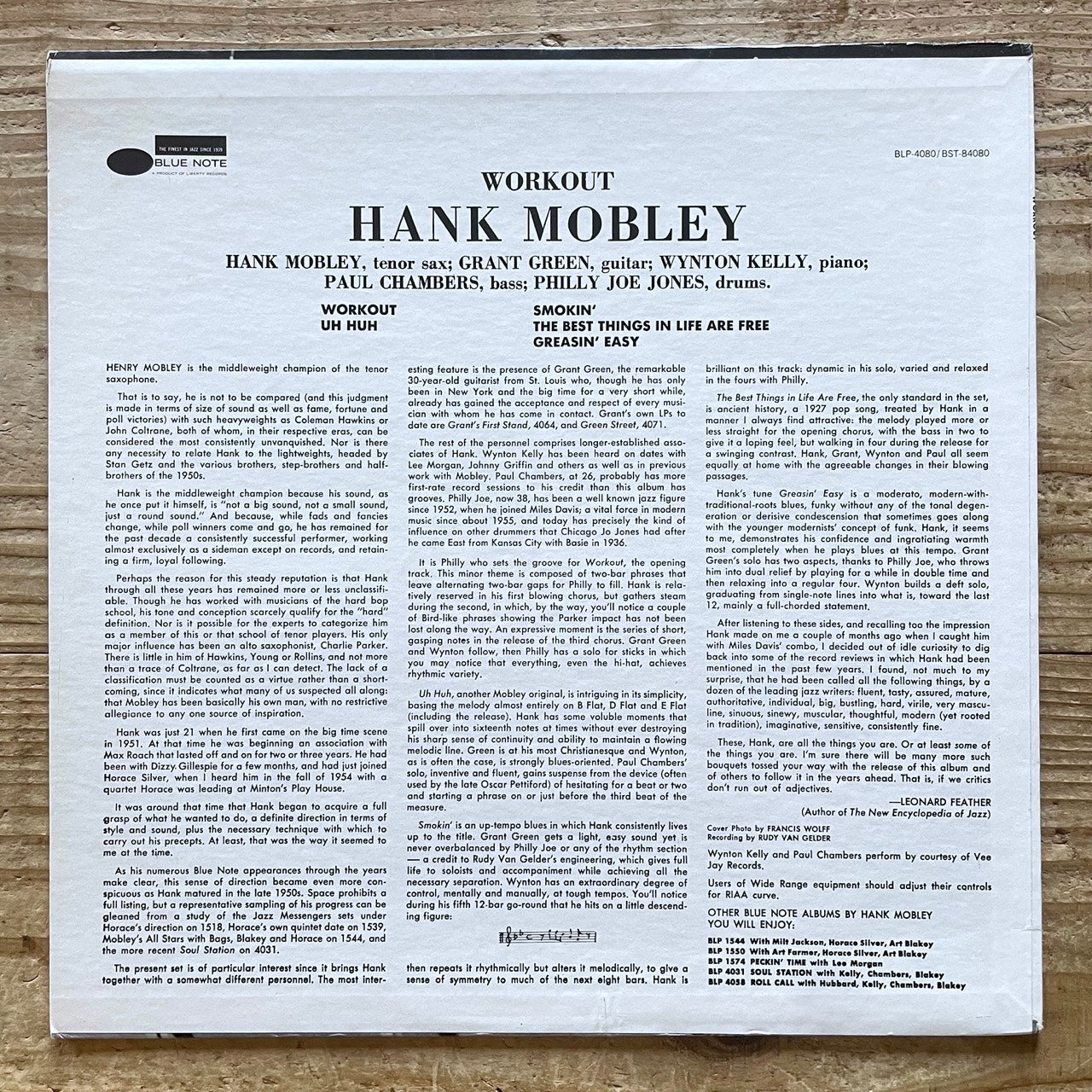 HANK MOBLEY / WORKOUT - US BLUE NOTE UA STEREO LP BST-84080
