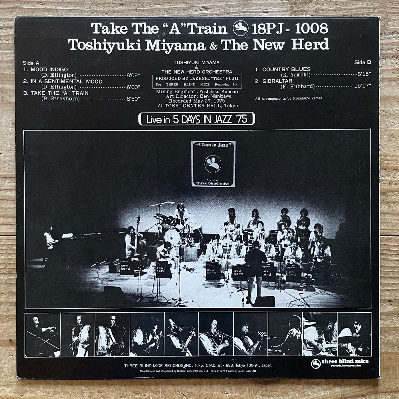 TOSHIYUKI MIYAMA & THE NEW HERD / TAKE THE "A" TRAIN on Three Blind Mice - Japan LP 18PJ-1008