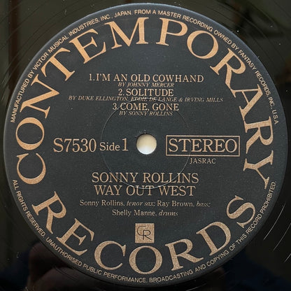 SONNY ROLLINS / WAY OUT WEST on Contemporary - Japan LP S7530 NM